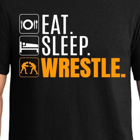 Eat Sleep Wrestle Quote Gift For Wrestler Wrestling Funny Gift Pajama Set