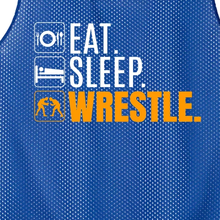 Eat Sleep Wrestle Quote Gift For Wrestler Wrestling Funny Gift Mesh Reversible Basketball Jersey Tank