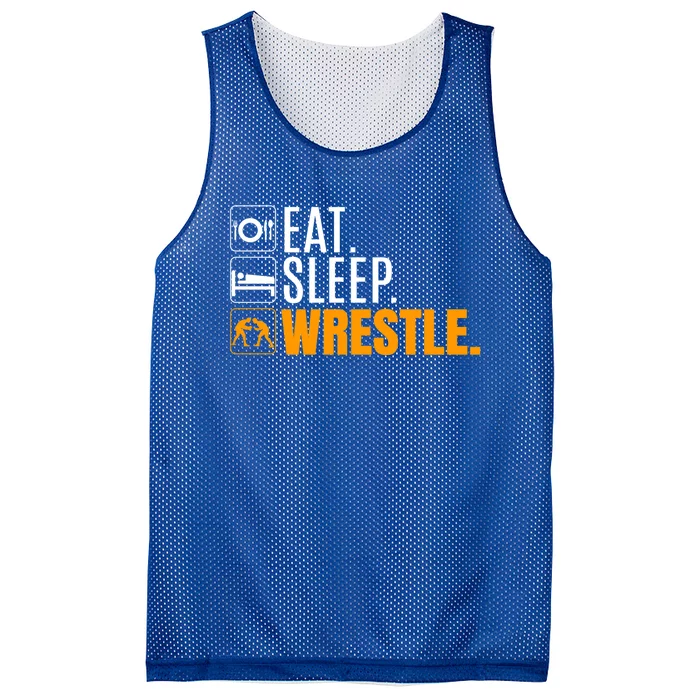 Eat Sleep Wrestle Quote Gift For Wrestler Wrestling Funny Gift Mesh Reversible Basketball Jersey Tank