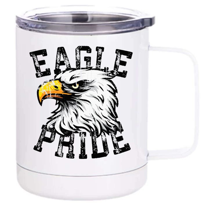 Eagle Spirit Wear Game Day School Mascot Sport Fan Team Front & Back 12oz Stainless Steel Tumbler Cup