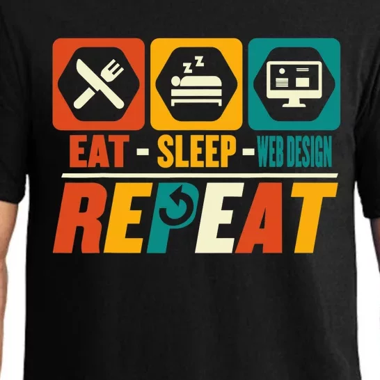 Eat Sleep Web Design Repeat Funny Developer Programmer Pajama Set