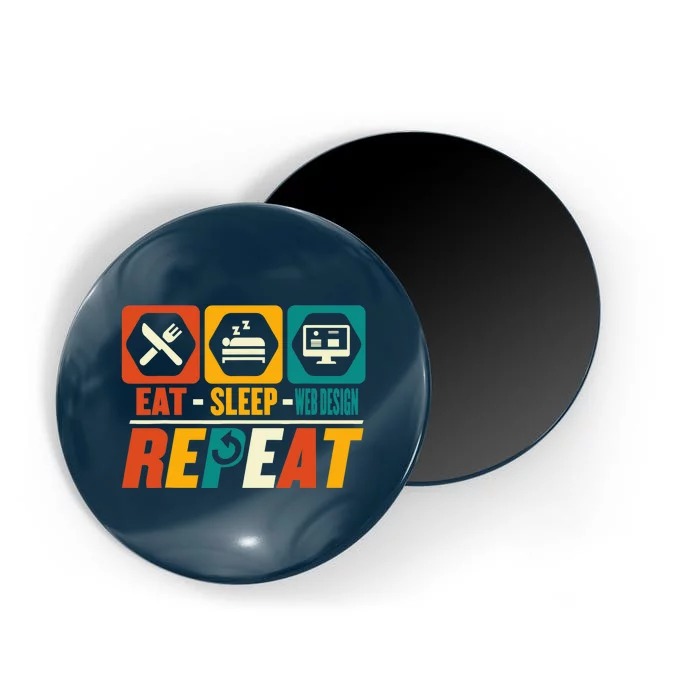 Eat Sleep Web Design Repeat Funny Developer Programmer Magnet