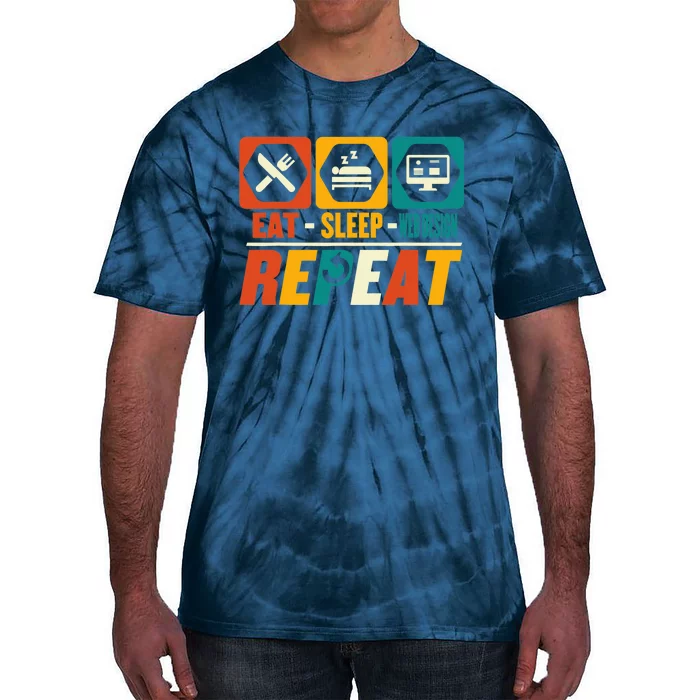 Eat Sleep Web Design Repeat Funny Developer Programmer Tie-Dye T-Shirt