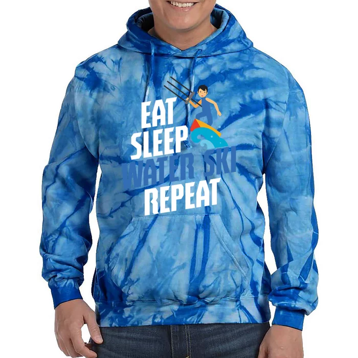 Eat Sleep Water Ski Repeat Gift Tie Dye Hoodie