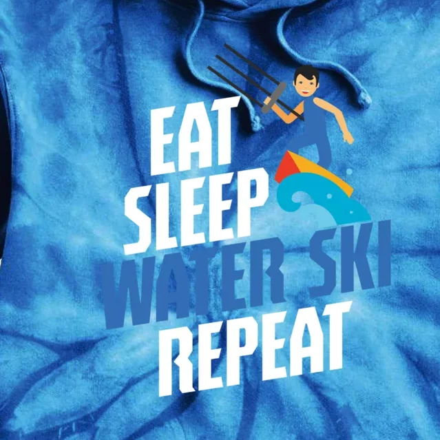 Eat Sleep Water Ski Repeat Gift Tie Dye Hoodie