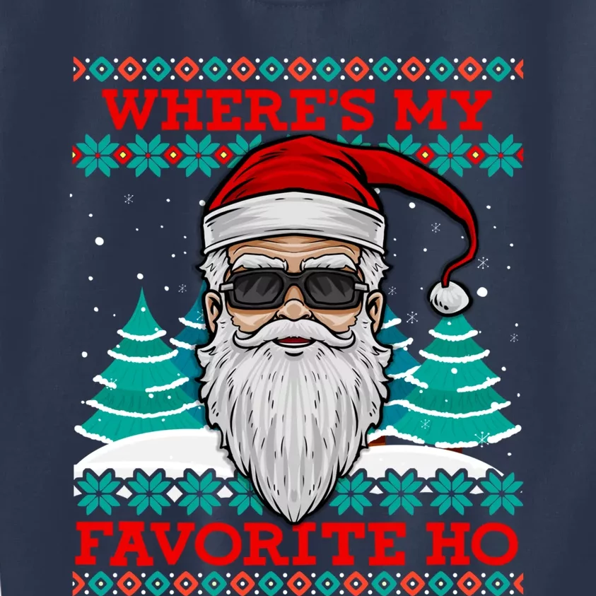 Evil Santa "Where's My Favorite Ho" Funny Ugly Christmas Kids Sweatshirt