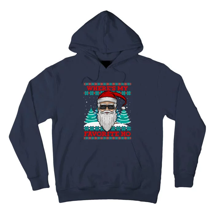 Evil Santa "Where's My Favorite Ho" Funny Ugly Christmas Tall Hoodie