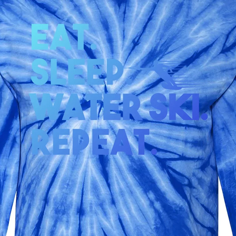 Eat Sleep Water Ski Repeat Funny Water Skier Skiing Lover Cool Gift Tie-Dye Long Sleeve Shirt