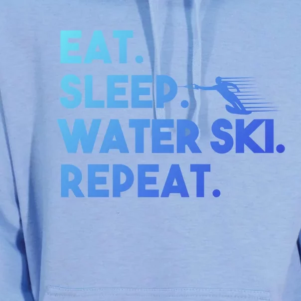 Eat Sleep Water Ski Repeat Funny Water Skier Skiing Lover Cool Gift Unisex Surf Hoodie