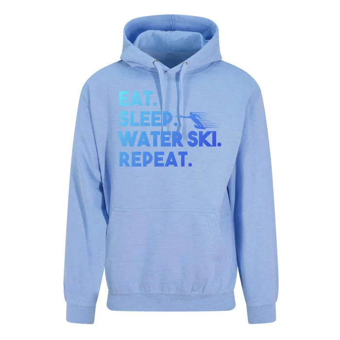 Eat Sleep Water Ski Repeat Funny Water Skier Skiing Lover Cool Gift Unisex Surf Hoodie