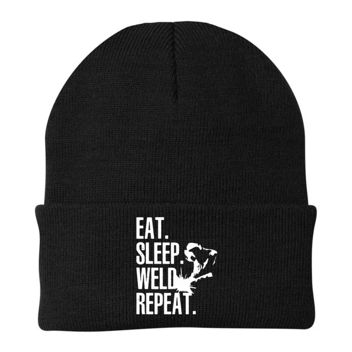 Eat Sleep Weld Repeat Welder Knit Cap Winter Beanie