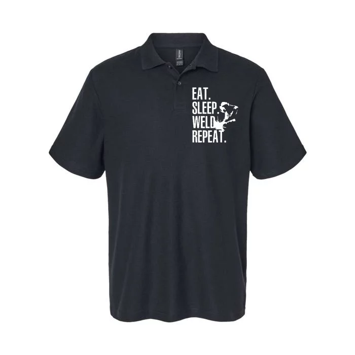 Eat Sleep Weld Repeat Welder Softstyle Adult Sport Polo