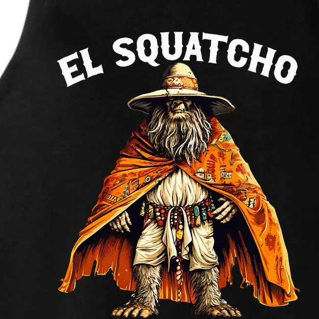 El Squatcho Western Mexican Bigfoot Sasquatch Lover Ladies Tri-Blend Wicking Tank