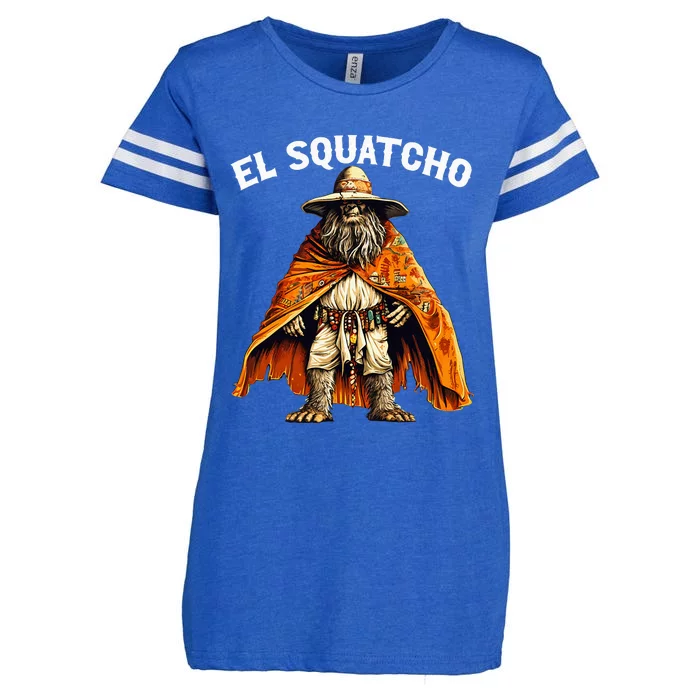 El Squatcho Western Mexican Bigfoot Sasquatch Lover Enza Ladies Jersey Football T-Shirt