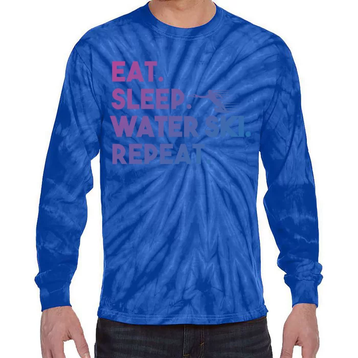 Eat Sleep Water Ski Repeat Funny Water Skier Skiing Lover Cool Gift Tie-Dye Long Sleeve Shirt