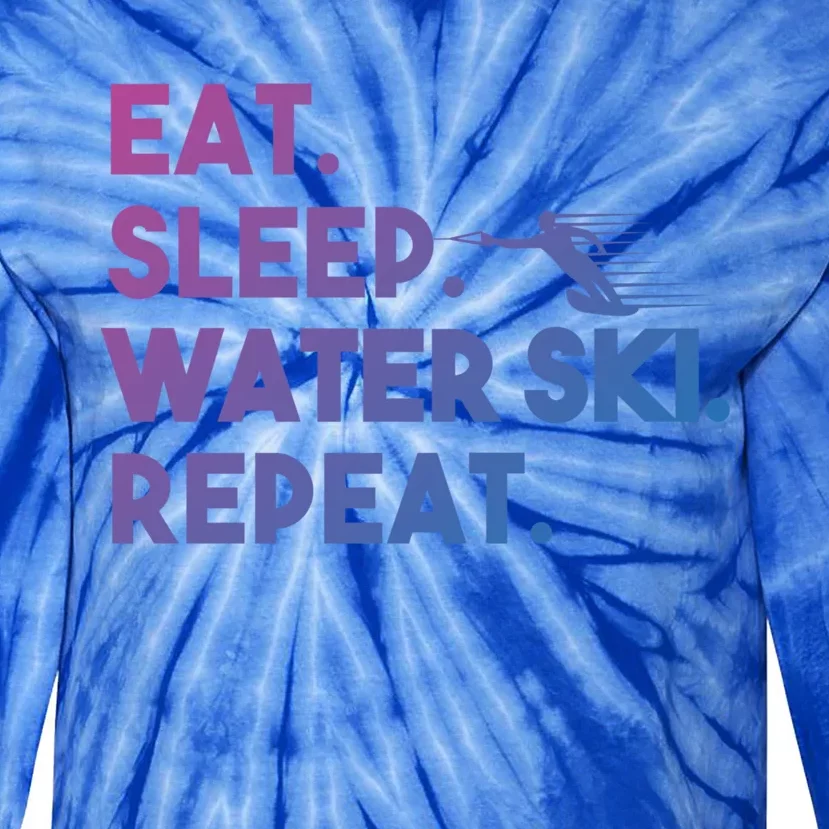 Eat Sleep Water Ski Repeat Funny Water Skier Skiing Lover Cool Gift Tie-Dye Long Sleeve Shirt