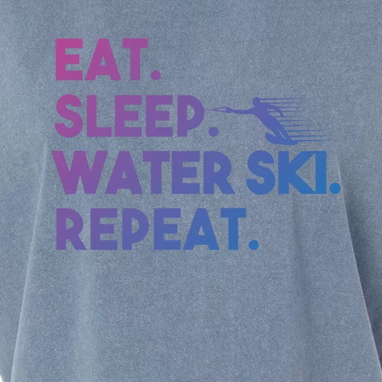 Eat Sleep Water Ski Repeat Funny Water Skier Skiing Lover Cool Gift Garment-Dyed Women's Muscle Tee