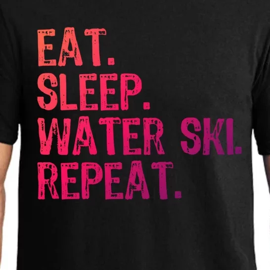 Eat Sleep Water Ski Repeat Skiing Skier Funny Waterski Gift Pajama Set