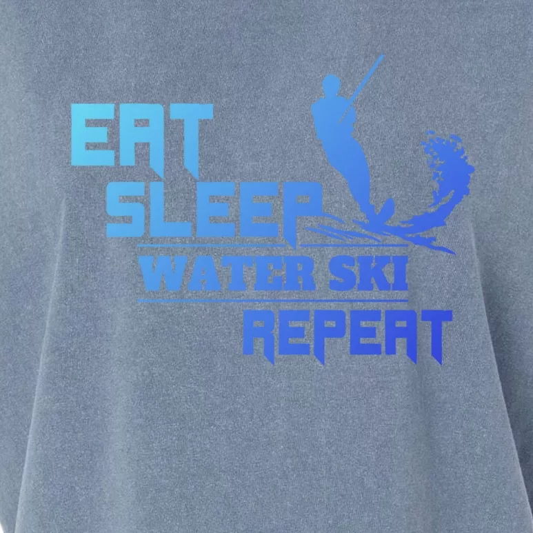 Eat Sleep Water Ski Repeat Water Skiing Wakeboarding Funny Gift Garment-Dyed Women's Muscle Tee