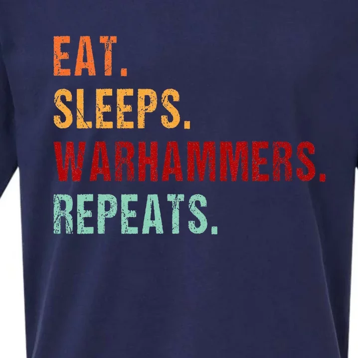 Eat Sleep Warhammers Repeat Funny Gamer Gaming Video Game Sueded Cloud Jersey T-Shirt