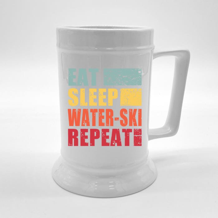 Eat Sleep WaterSki Repeat Gift Front & Back Beer Stein