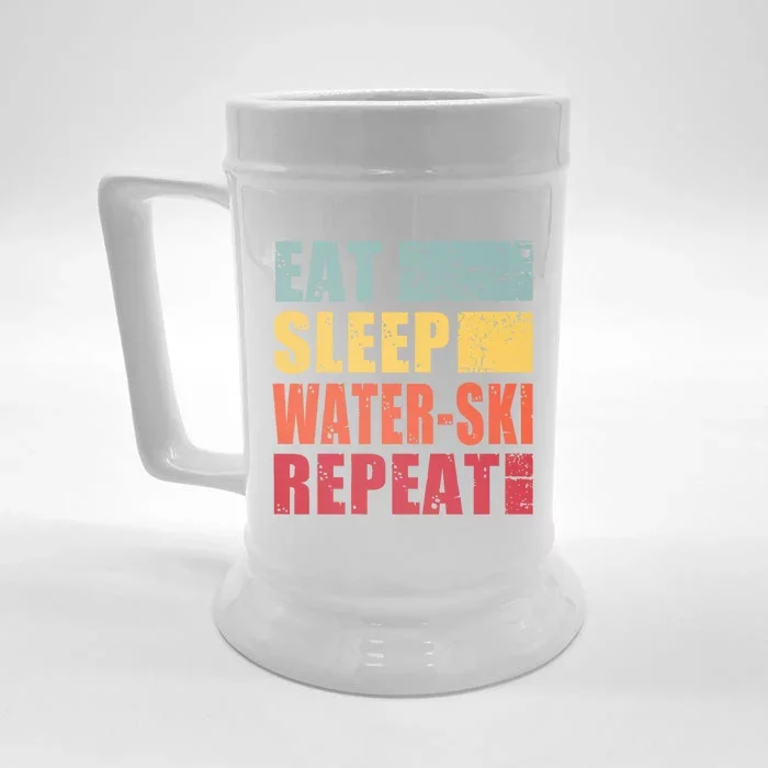 Eat Sleep WaterSki Repeat Gift Front & Back Beer Stein