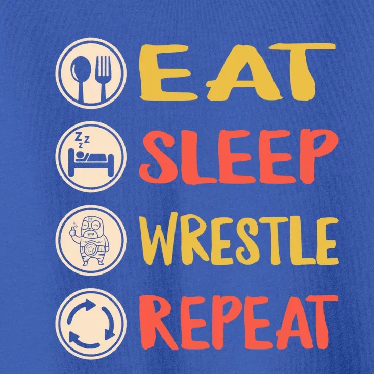 Eat Sleep Wrestle Repeat Wresting Wrestler Combat Coach Meaningful Gift Toddler T-Shirt