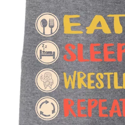 Eat Sleep Wrestle Repeat Wresting Wrestler Combat Coach Meaningful Gift Doggie 3-End Fleece Hoodie