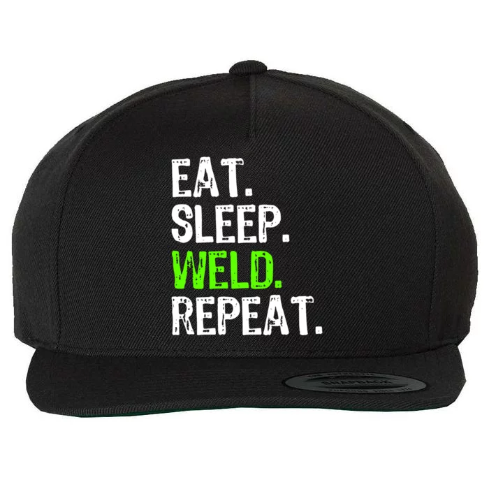 Eat Sleep Weld Repeat Wool Snapback Cap