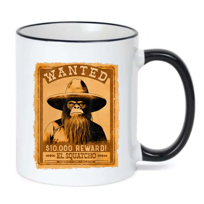 El Squatcho Wanted Poster – Western Bigfoot Funny Sasquatch Black Color Changing Mug