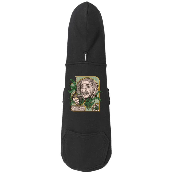 Einstein Smoking Weed Doggie 3-End Fleece Hoodie