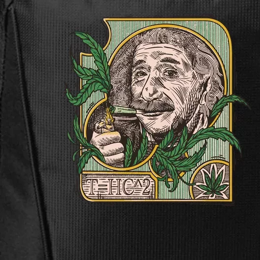 Einstein Smoking Weed City Backpack