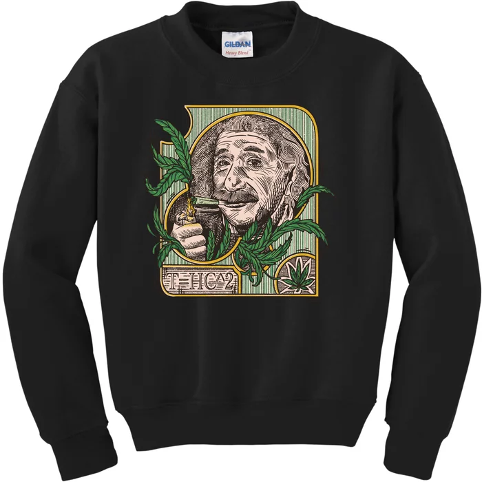 Einstein Smoking Weed Kids Sweatshirt