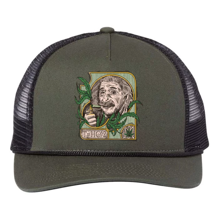 Einstein Smoking Weed Retro Rope Trucker Hat Cap