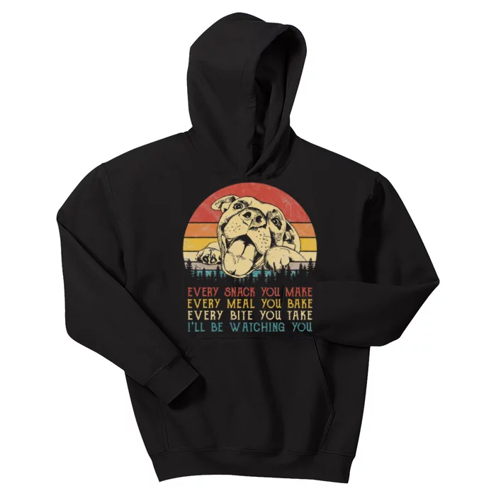 Every Snack You Make Pitbull Dog Dog Mom Dog Dad Pit Bull Kids Hoodie