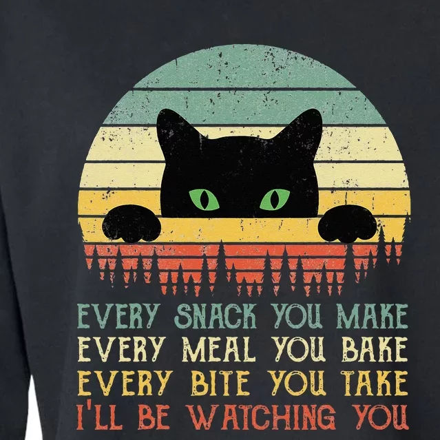 Every Snack You Make Cat Funny Cat Mom Cat Mama Cat Dad Cropped Pullover Crew