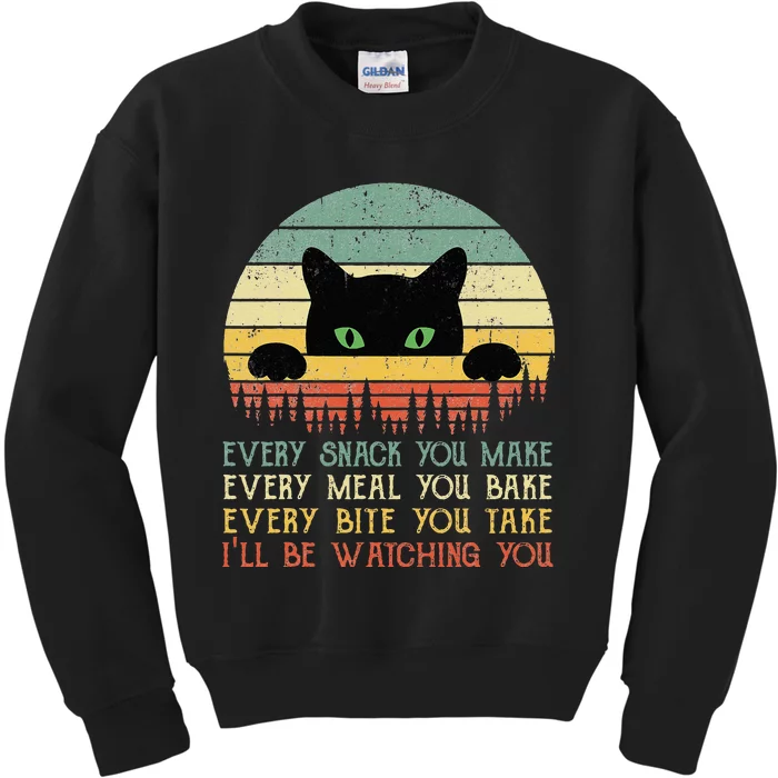 Every Snack You Make Cat Funny Cat Mom Cat Mama Cat Dad Kids Sweatshirt