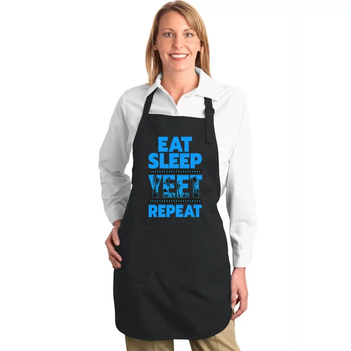 Eat Sleep Yeet Repeat Vintage Yeet Full-Length Apron With Pocket