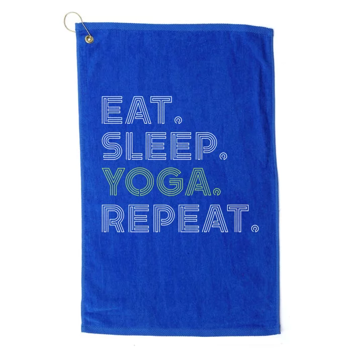 Eat Sleep Yoga Repeat Funny Saying Great Gift Platinum Collection Golf Towel