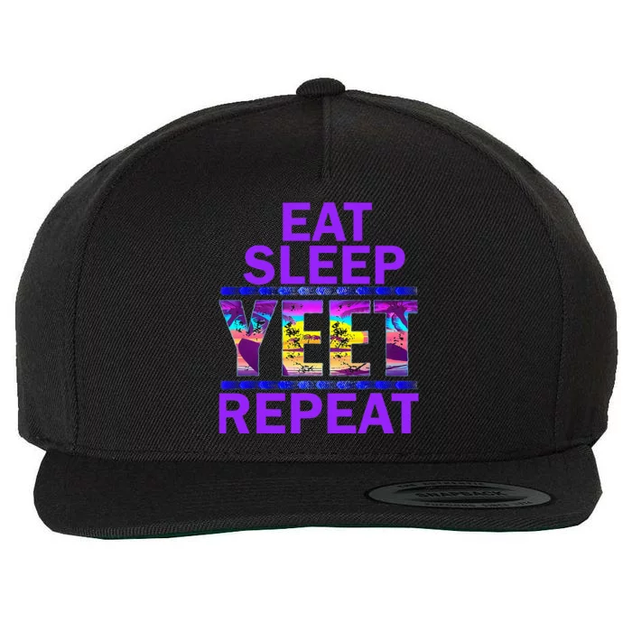 Eat Sleep Yeet Repeat Vintage Yeet Apparel Wool Snapback Cap