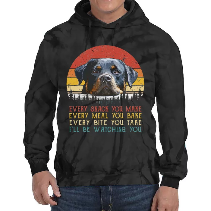 Every Snack You Make Dog Rottie Mom Cute Rottweiler Tie Dye Hoodie