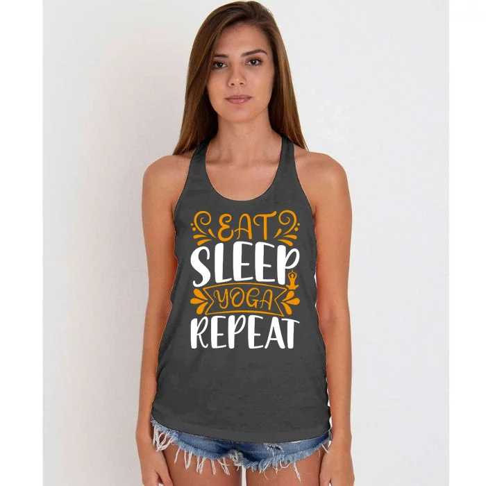 Eat Sleep Yoga Repeat Women's Knotted Racerback Tank