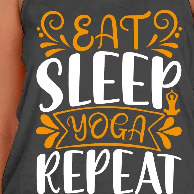 Eat Sleep Yoga Repeat Women's Knotted Racerback Tank