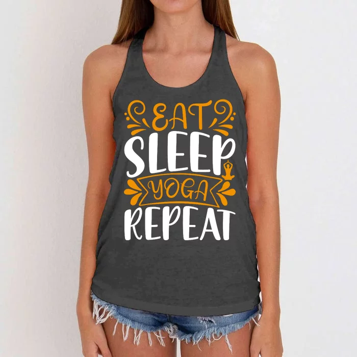 Eat Sleep Yoga Repeat Women's Knotted Racerback Tank