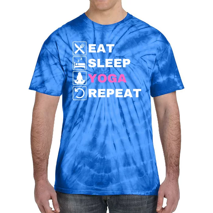 Eat Sleep Yoga Repeat Exercise Gym Funny Yoga Funny Workout Cute Gift Tie-Dye T-Shirt