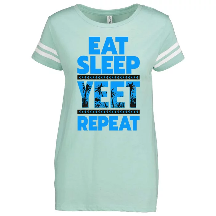 Eat Sleep Yeet Repeat Vintage Yeet Apparel Saying Enza Ladies Jersey Football T-Shirt