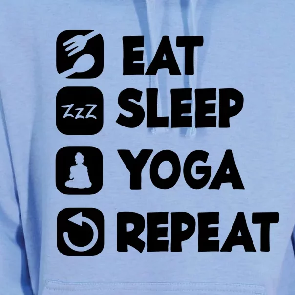 Eat Sleep Yoga Repeat Buddha Yoga Hinduism Spirit Great Gift Unisex Surf Hoodie