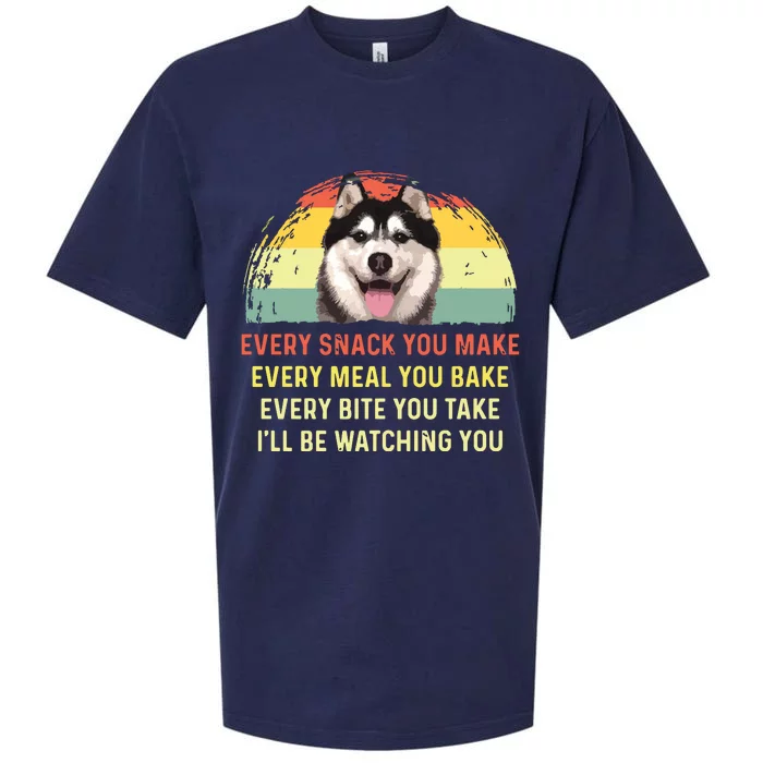 Every Snack You Make Husky Dog Mom Dog Dad Retro Premium Sueded Cloud Jersey T-Shirt