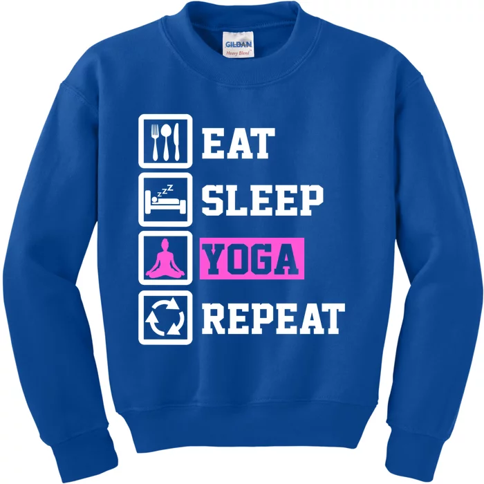 Eat Sleep Yoga Repeat Funny Yoga Lover Funny Gift Kids Sweatshirt