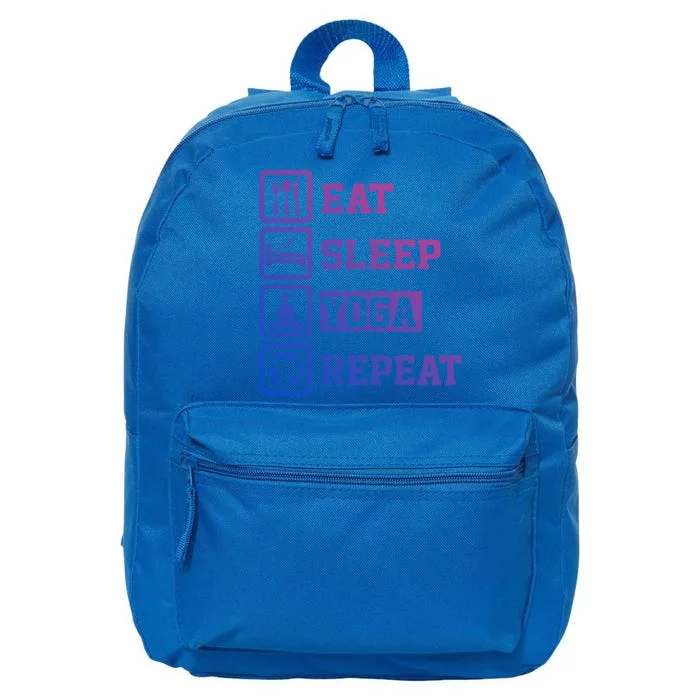 Eat Sleep Yoga Repeat Funny Yoga Mom Gift 16 in Basic Backpack